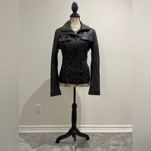 Dark brown Danier leather jacket XS. Good condition.